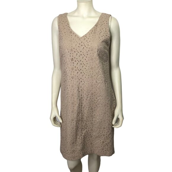Talbots Dresses & Skirts - TALBOTS V NECK FLORAL EMBROIDERED EYELET  DRESS SZ 10
